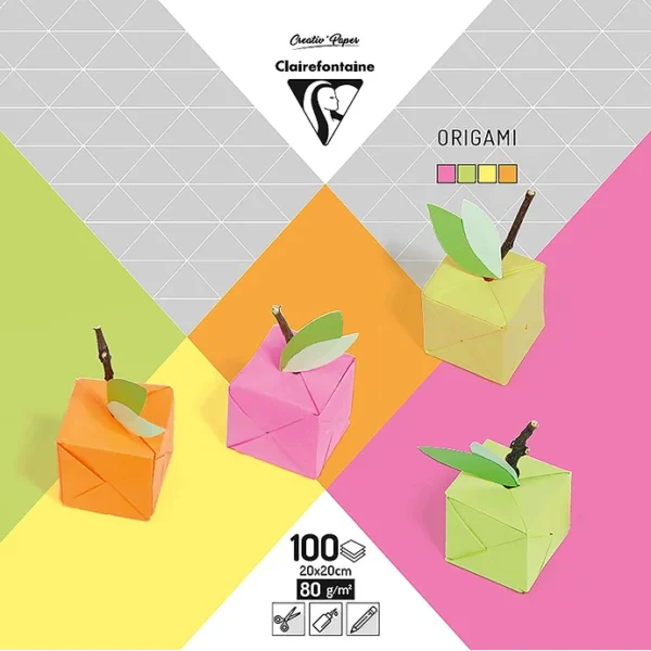 Papel Origami 100 hojas 20x20 - Colores Neon surtidos
