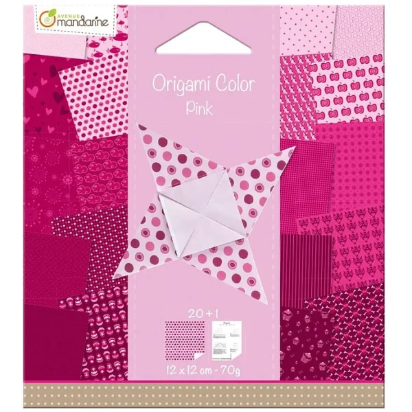 Papel Origami Pack - Pink - 12 x 12 cm