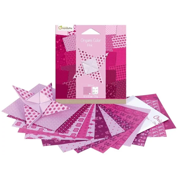Papel Origami Pack - Pink - 12 x 12 cm - Imagen 2